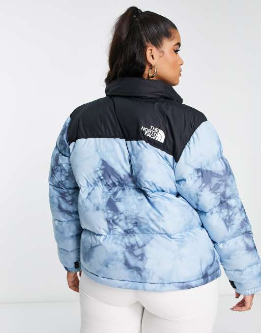 The North Face Plus 1996 Retro Nuptse jacket in blue tie-dye