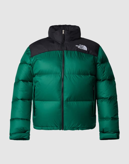 The North Face Plus 1996 retro nuptse puffer jacket in green and black ASOS