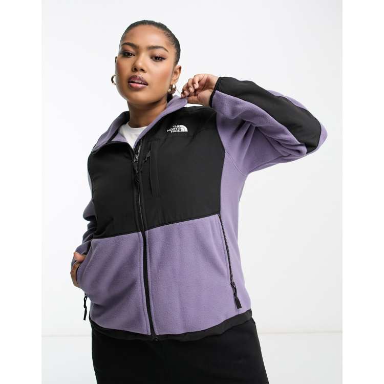 The North Face Plus Denali zip up fleece jacket in slate grey and black