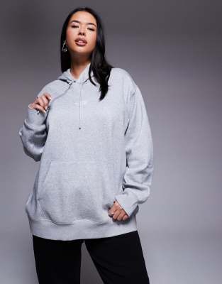 The North Face Plus - Essential - Relaxed Fit Kapuzenpullover in hellem TNF-Heidegrau
