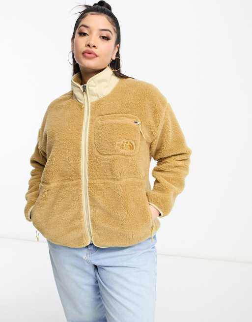 The North Face Extreme Pile full zip jacket in tan