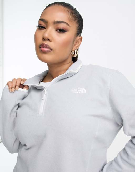 The North Face Plus Glacier 100 1/4 zip fleece in grey