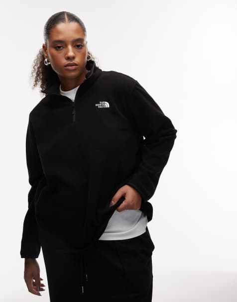 The North Face Plus – Glacier – Fleecejacke in TNF-Schwarz mit kurzem Reißverschluss - view 1