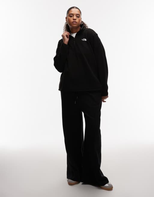 The North Face Plus – Glacier – Fleecejacke in TNF-Schwarz mit kurzem Reißverschluss, 2 von 4
