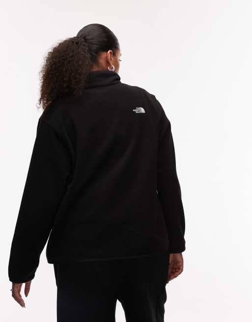 The North Face Plus – Glacier – Fleecejacke in TNF-Schwarz mit kurzem Reißverschluss, 3 von 4
