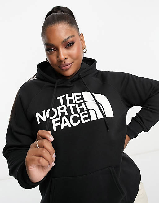 The North Face Plus Half Dome Front Chest Logo Hoodie In Black And ...