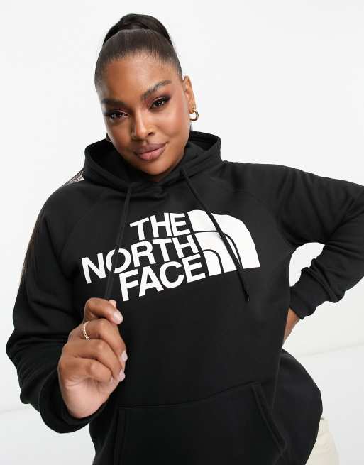 The north face hoodie black and on sale white