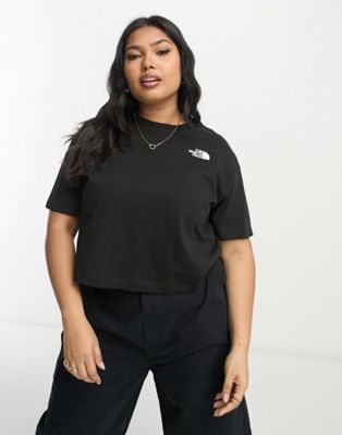 The North Face Plus Simple Dome cropped t-shirt in black