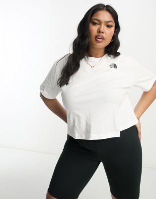 The North Face Plus Simple Dome cropped t-shirt in white