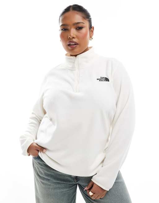 The North Face Plus - Size 100 Glacier - Pile bianco dune con zip corta