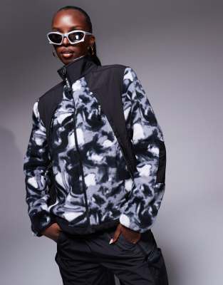 The North Face - Polar Sun - Schwere Fleece-Jacke mit grauem Print im Liquid-Look