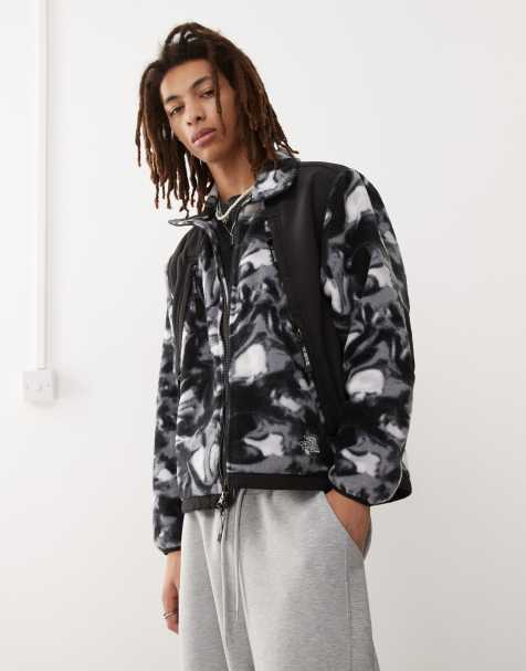 The North Face - Polar Sun - Veste polaire épaisse à poches avec imprimé liquide - Gris - view 1