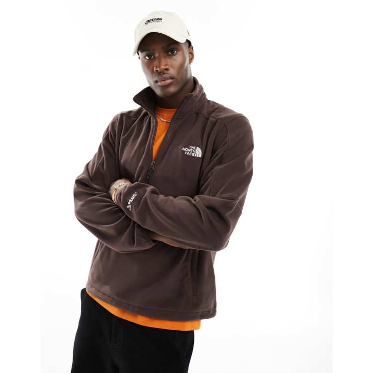 The North Face Polartec 1/2 zip fleece in brown