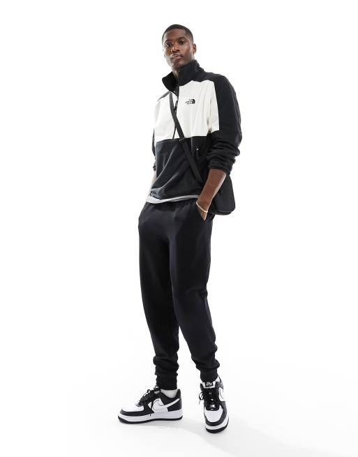 The North Face Polartec 1/4 zip fleece in black and white