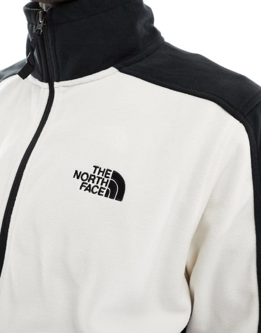 The North Face Polartec 1/4 zip fleece in black and white