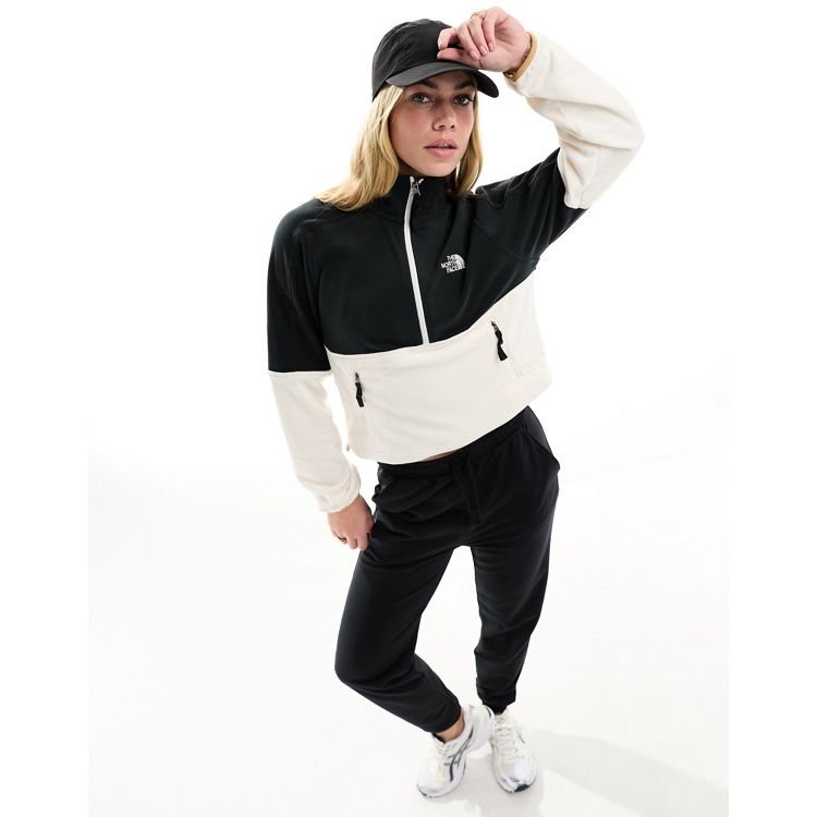 The North Face Polartec 1/4 zip jacket in white and black | ASOS