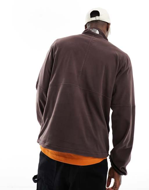 The North Face Polartec 100 1/4 zip fleece in brown, 3 of 4