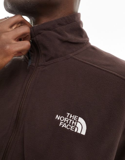 The North Face Polartec 100 1/4 zip fleece in brown