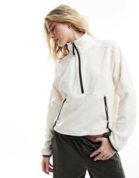 The North Face – Polartec 100 – Fleecejacke in gebrochenem Weiß mit kurzem 1/4-Reißverschluss - view 1