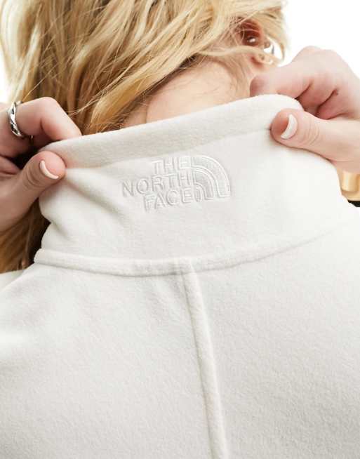The North Face - Polartec 100 - Pile bianco sporco con zip corta, 4 di 4