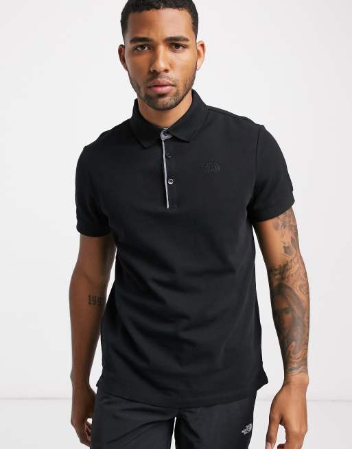 The North Face Premium Pique polo in black ASOS