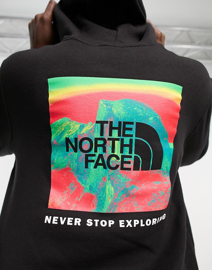 The North Face Printed Box NSE back print hoodie in black