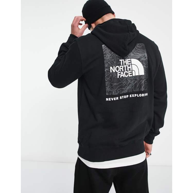 The North Face Printed Box NSE back print hoodie in black