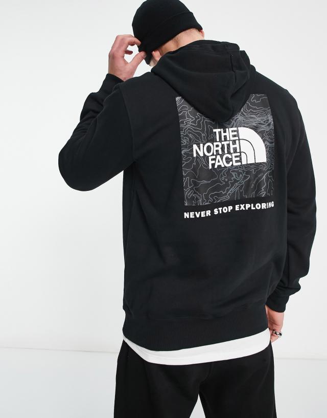 The North Face Printed Box NSE back print hoodie in black