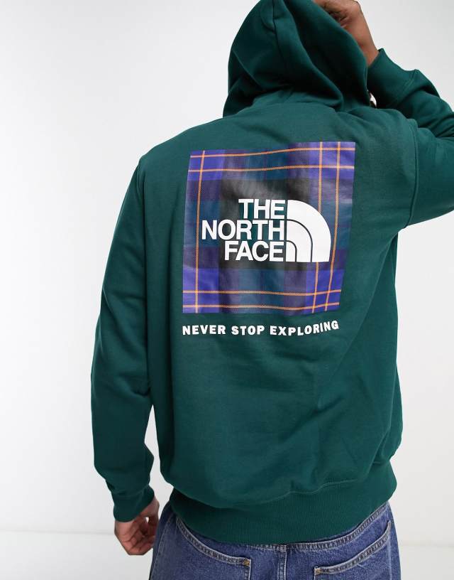 The North Face Printed Box NSE back print hoodie in green