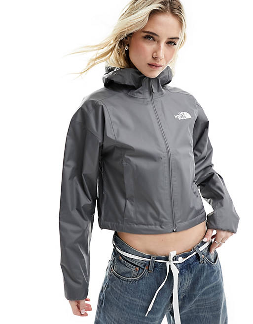 The North Face Quest cropped logo jacket in dark grey | ASOS