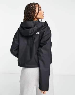 black cropped waterproof jacket