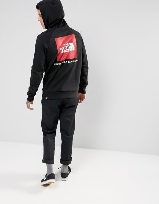 black red north face hoodie