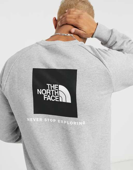 The North Face Raglan Red Box crewneck sweatshirt in gray | ASOS