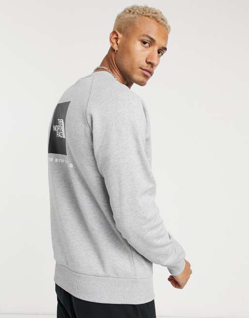 The North Face Raglan Red Box crewneck sweatshirt in gray | ASOS