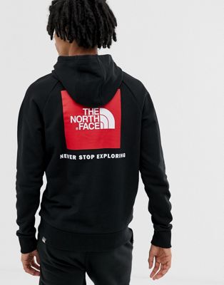 north face raglan red box hoodie