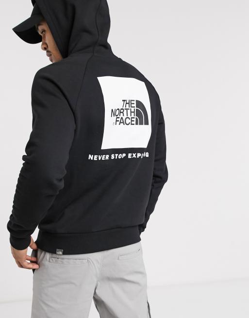 The North Face Raglan Red Box Hoodie In Black Asos