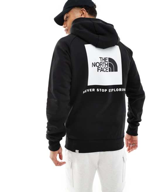 Black red north store face hoodie