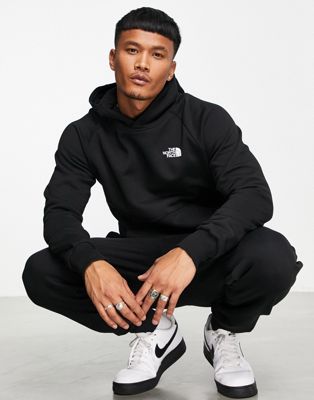 The North Face Raglan Red Box Hoodie In Black Modesens