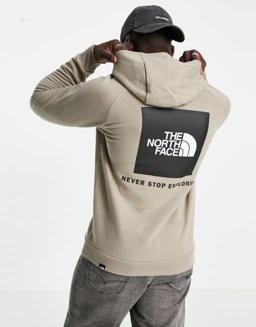 The North Face Raglan Red Box Hoodie In Gray Asos