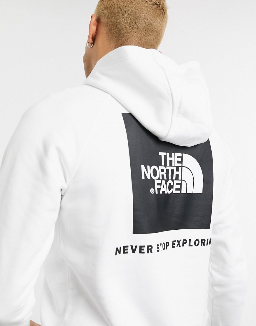 The North Face Raglan Red Box hoodie in white