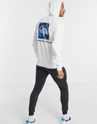 The North Face Raglan Red Box Hoodie In White Modesens