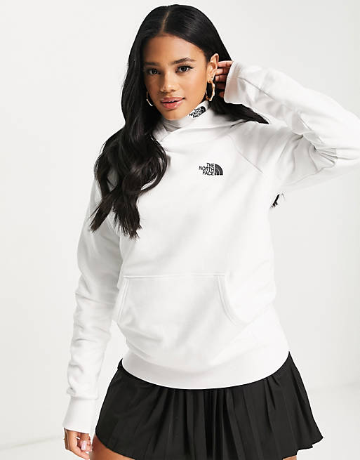  The North Face Raglan Red Box hoodie in white 