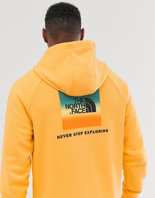 The North Face Raglan Red Box hoodie in yellow