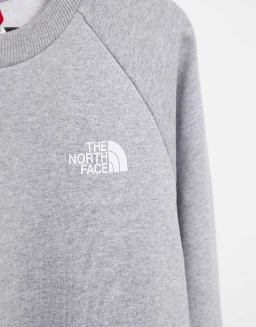 The North Face Raglan Red Box sweatshirt in gray ASOS