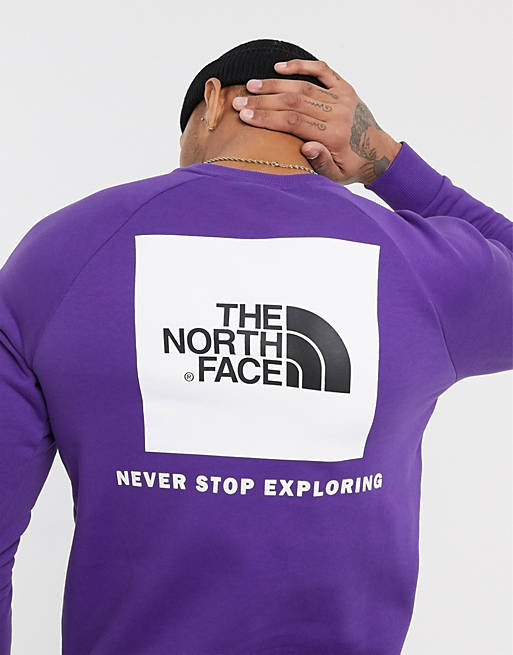 The North Face Raglan Red Box sweatshirt in purple