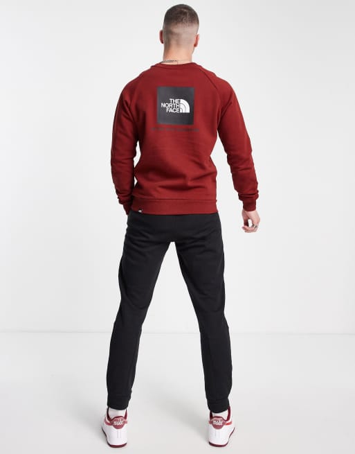 The North Face Raglan Red Box sweatshirt in red