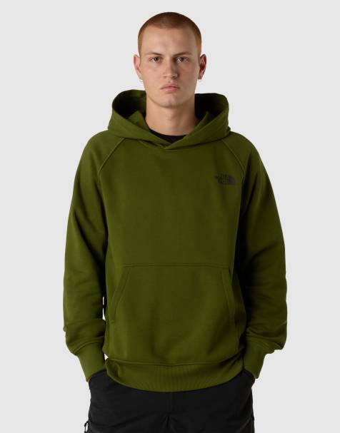 The North Face Raglan redbox hoodie in woodland green/tnf blac - view 1