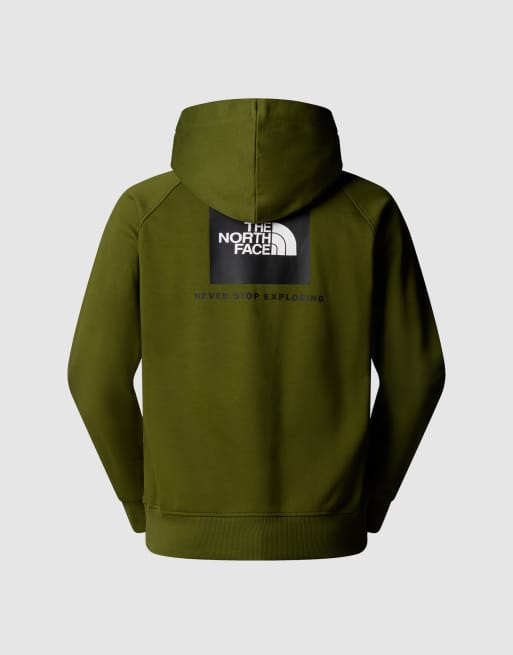 The North Face Raglan redbox hoodie in woodland green/tnf blac ASOS