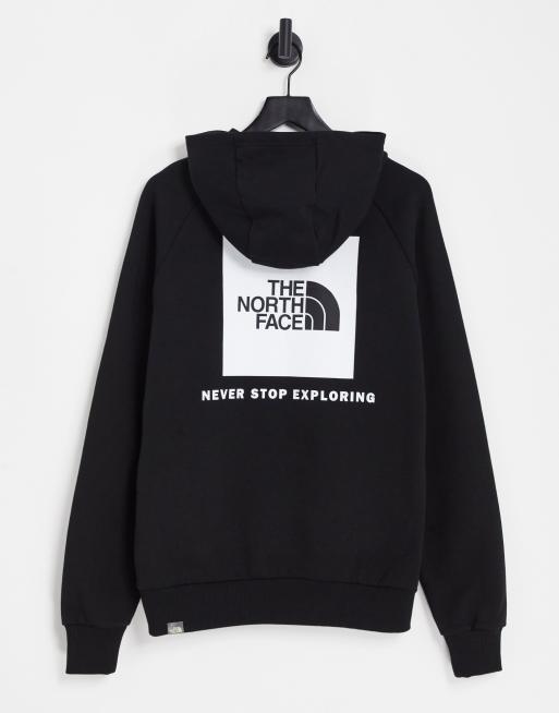 The North Face - Raglan Redbox - Sort hættetrøje med print bagpå