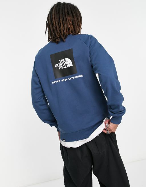 The North Face Raglan Redbox sweatshirt in navy ASOS